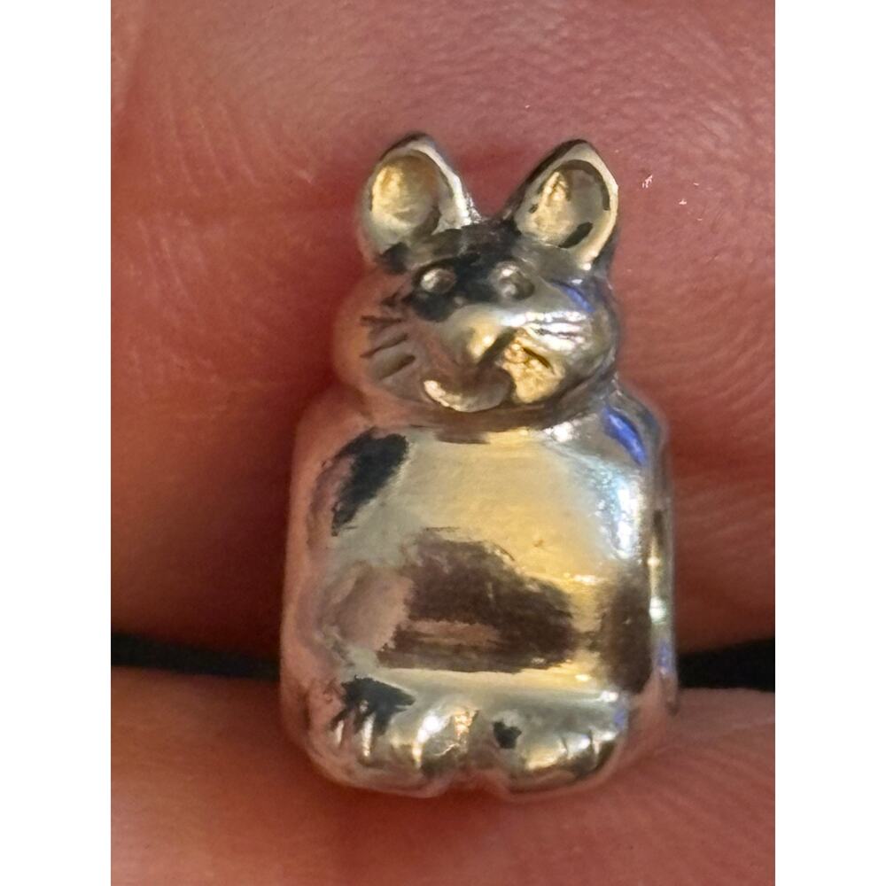 Pandora S925 Cat Charm Sterling Silver Animal Bead